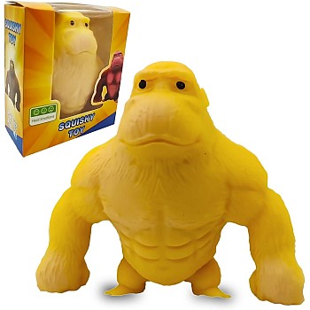 Novel Yellow Squishy Monkey Toy for Kids and Adults,Sensory Rubber Gorilla Toy for Relieving Stress and Anxiety,Stretch Decompression Stress Toy Gift for Easter,Christmas,Birthday