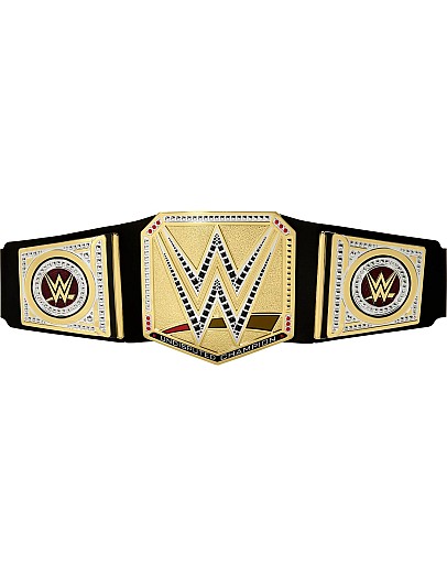 حزام بطولة WWE من ماتيل، شبه جلد، للجنسين من عمر 72 شهر، قابل للتعديل بطول متر واحد ونمط أصيل، يشجع لعب الأدوار وفهم الرياضة