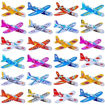 KIDSZONE 25/50/100 Pcs Foam Gliders Planes Toys for Kids, Paper Airplane, Party Favors Goodie Bag Stuffers, Outdoor Flying Toys, Bulk for Classroom Prizes Boys and Girls Gift (Set of 50)
