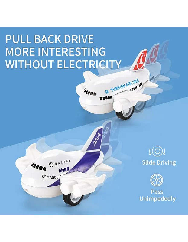 Pull Back Passenger Plane Toys for Kids Airplane White Unisex Toys Hot Sale Mini Alloy Plastic Aircraft 3