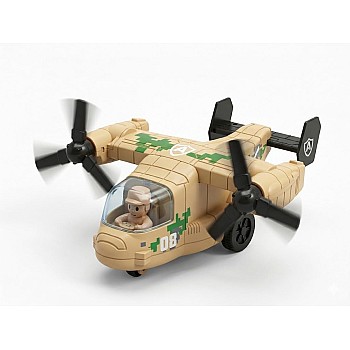 Cartoon Inertia Helicopter Toy for Kids - Fun Plastic Vehicle, Rotating Propeller, Fun Toy for Toddlers (Beige)