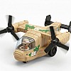 Cartoon Inertia Helicopter Toy for Kids - Fun Plastic Vehicle, Rotating Propeller, Fun Toy for Toddlers (Beige)