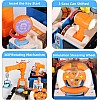 Dwi Dowellin Bus Toy with Sound Light for Kids, Simulation Steering Wheel Pull Buses,Construction Car Toys for Toddlers 4-8 Years Double-Decker Sightseeing Bus Gift for Age 3 4 5
