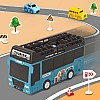 Dwi Dowellin Bus Toy with Sound Light for Kids, Simulation Steering Wheel Pull Buses,Construction Car Toys for Toddlers 4-8 Years Double-Decker Sightseeing Bus Gift for Age 3 4 5
