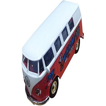 Miniature Model Car Minibus Metal/Plastic, Opening Doors (Red)