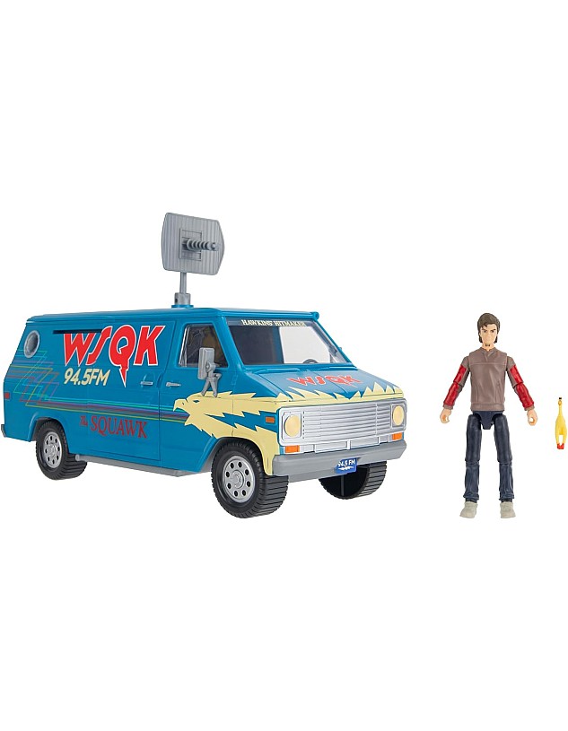 Stranger Things WSQK Van Playset - 8-Inch Vehicle with Lights and Sounds plus 4-Inch Figure with Accessories