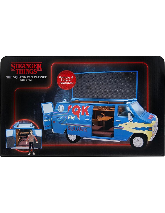 Stranger Things WSQK Van Playset - 8-Inch Vehicle with Lights and Sounds plus 4-Inch Figure with Accessories