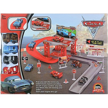 Cars 2 Race Track 4 cars,multi color
