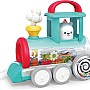 Hola Pull Along Train Engine for Toddlers, Interactive Toy w/Spinning Bear, Rotating Gears & Moving Smoke, Encourages Crawling, Hand-Eye Coordination, Sensory & Motor Skills, STEAM Toys - Red