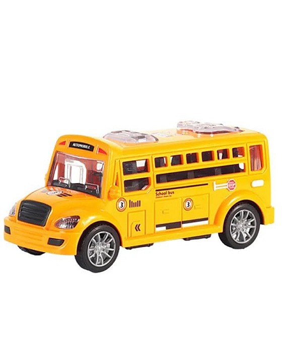 Baby School bus car toy children can open the door bus boy girl inertial fall-resistant car model 2 years old Orange
