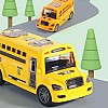 Baby School bus car toy children can open the door bus boy girl inertial fall-resistant car model 2 years old Orange