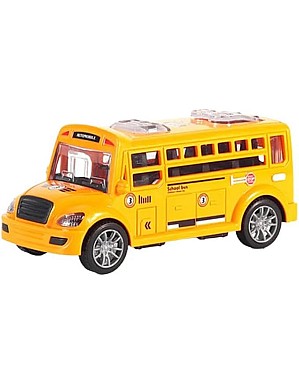 Baby School bus car toy children can open the door bus boy girl inertial fall-resistant car model 2 years old Orange