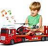 Kids Toys for 3 4 5 6 7 8 Years Old Boys, 15" Fire Truck Toy with Lights, Sounds, Toddler Friction Powered Truck Vehicle Toy for Boys Girls Birthday Gifts