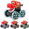 TOYS LAND Dinosaur Monster Truck Toy for Toddlers 2-3, Press & Go Car Truck with Moving Mouth, Light-Up Wheels Dino Cars, Birthday Gifts for Boys Girls Ages 2 3 4 5 6 Years Old (Red)