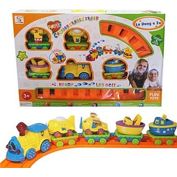 Lox Big Train Amusement Park Long Train Toy With Track With Sounds And Lights Interesting And Exciting For Kids, Multi Color