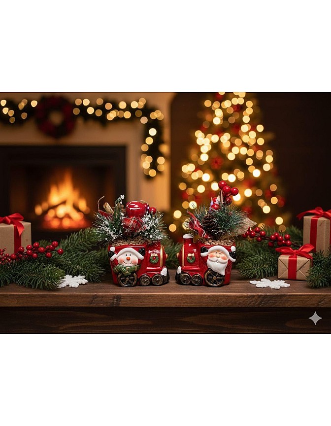 luminous ceramic christmas train