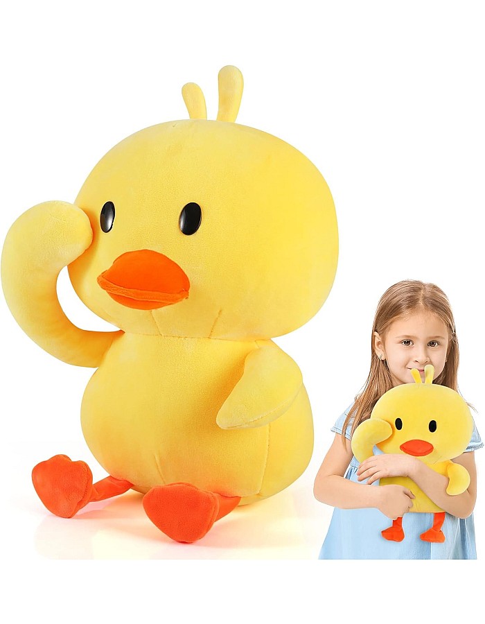 KIDSZONE 30cm Duck Stuffed Animals Plush Toy, Cute Yellow Duckling Duckie Stuff Plush Doll, Soft Funny Duck Plushie Hugging Pillow Sofa Cushion Gifts for Kids Baby Birthday Home Decoration