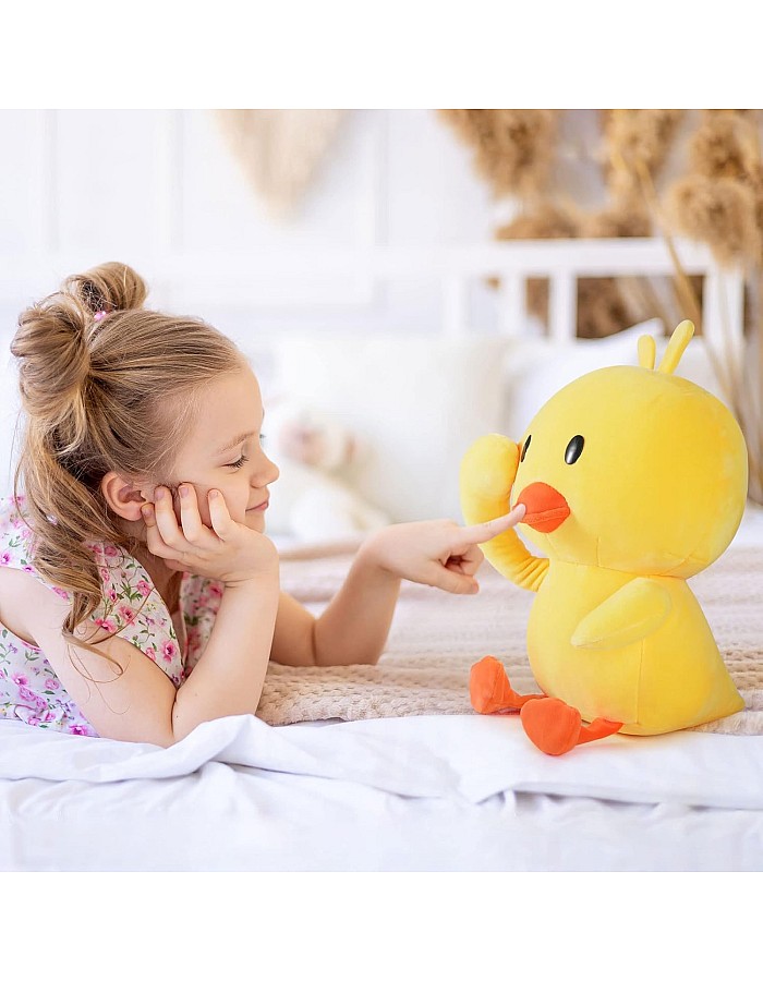KIDSZONE 30cm Duck Stuffed Animals Plush Toy, Cute Yellow Duckling Duckie Stuff Plush Doll, Soft Funny Duck Plushie Hugging Pillow Sofa Cushion Gifts for Kids Baby Birthday Home Decoration