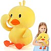 KIDSZONE 30cm Duck Stuffed Animals Plush Toy, Cute Yellow Duckling Duckie Stuff Plush Doll, Soft Funny Duck Plushie Hugging Pillow Sofa Cushion Gifts for Kids Baby Birthday Home Decoration