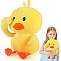 KIDSZONE 30cm Duck Stuffed Animals Plush Toy, Cute Yellow Duckling Duckie Stuff Plush Doll, Soft Funny Duck Plushie Hugging Pillow Sofa Cushion Gifts for Kids Baby Birthday Home Decoration