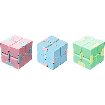 3pcs Infinity Cubes Fidget Toy, Magic Cube Stress and Anxiety Relief Puzzle Accessory Portable Children's Fingertips Decompress Square for Adults and Kids (R+B+G) (R+B+G)