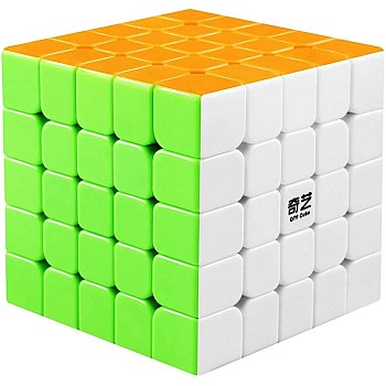 Coogam Qiyi 5x5 Speed Cube Stickerless Magic Puzzle Toy Gift for Kids and Adults Challenge (Qizheng S Version)