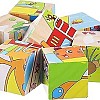 KIDSZONE 6‑in‑1 Wooden 3D Cube Puzzle – Montessori Educational Animal & Shape Learning Toy for Toddlers & Kids