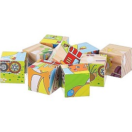 KIDSZONE 6‑in‑1 Wooden 3D Cube Puzzle – Montessori Educational Animal & Shape Learning Toy for Toddlers & Kids