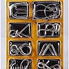 Metal Wire Puzzle Set, 8 Different Brain Teasers, Silver