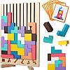 Wooden Tetris Puzzle, Educational Toys, Montessori Games 3 4 5 6 Years, Intelligence Jigsaw, Brain Toy, Colorful Geometric Blocks Tetris, Gift for Child