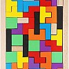 Rmeet Tetris Tangram Wooden Puzzle Pack of 40 Geometric Jigsaw Wooden Box Brain Toys for Kids Early Education Baby Armit