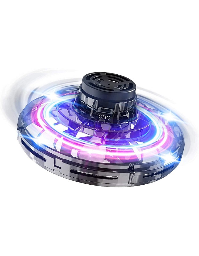 FLYNOVA Flying Toy, Hand Operated Drones Mini Drone Flying Ball Toys, Helicopter Toy with 360° Rotating and Luminous LED Lights for Children Adults Outdoor Fun (Black)