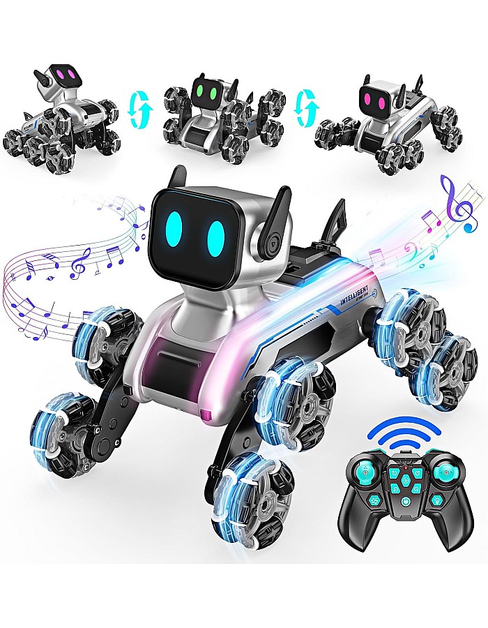 Roboter-Hundespielzeug für Jungen im Alter von 8–12 Jahren, 8WD ferngesteuertes Auto, 2,4 GHz Rc Auto mit Licht und Sound, Spielzeug Geschenke für 6 7 8 9 10 11 12 Jahre alte Jungen