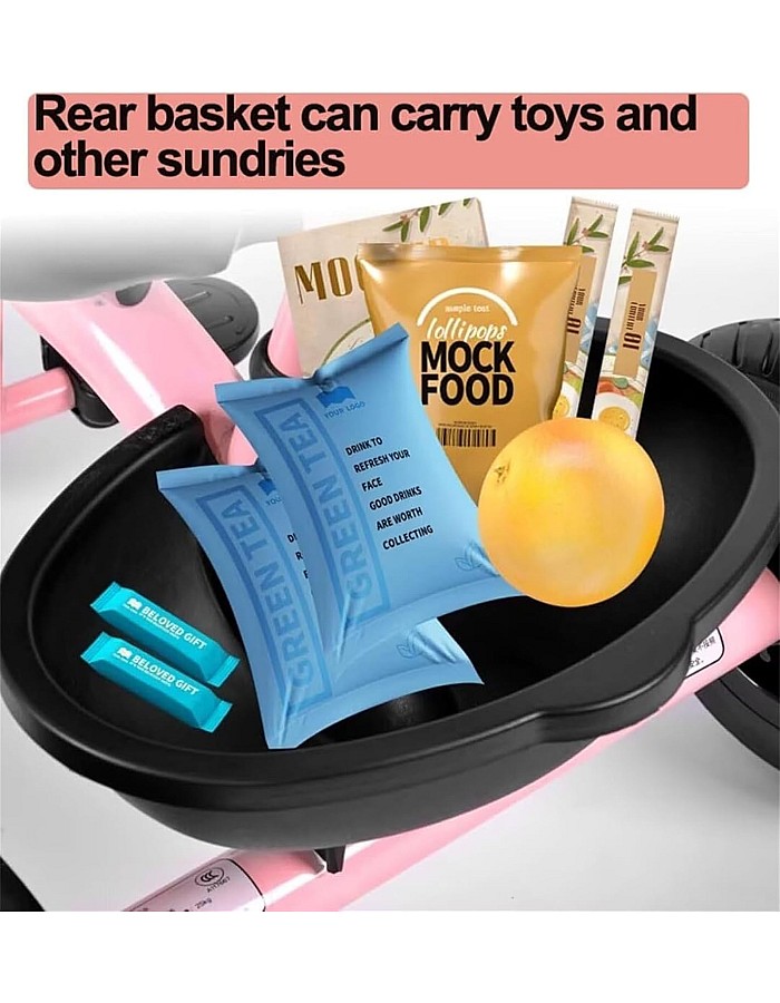موتيم عربات اطفال 2 في 1 مع مقبض دفع للوالدين، دراجة بدواسة ركوب مستقلة، دراجة ثلاثية العجلات كلاسيكية للاطفال، هدية للاطفال، احمر