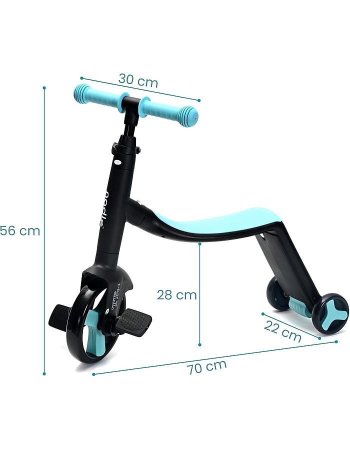 Tricycle 3 in 1 Children's Balance Pedals, Scooter, Balance Bike - Safe, Stable, Stimulates Physical Coordination (Blue)