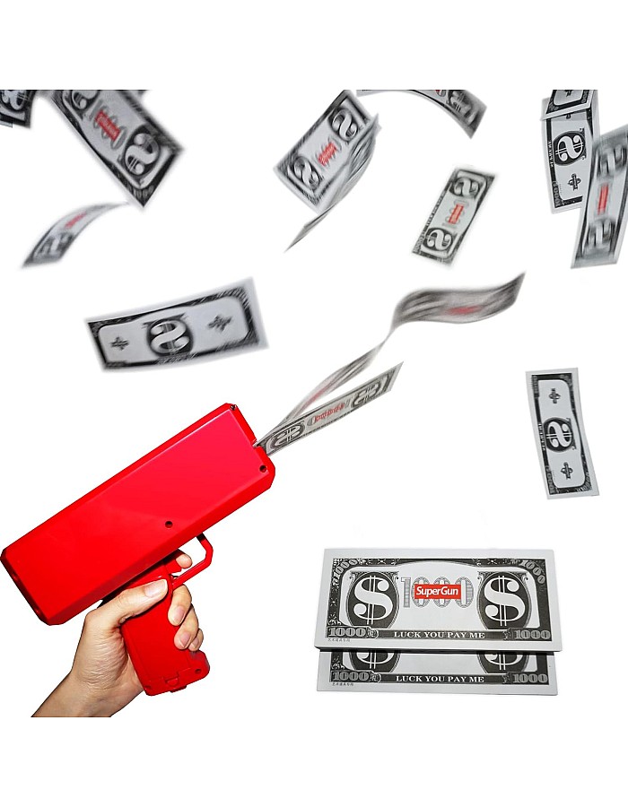 مسدس نقود ميك ات راين، مدفع قصاصات وقاذف نقود، مسدس نقود مع 100 قطعة من نقود الدعامة من ويلنج فن