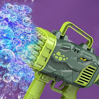 32-Hole Bubble Machine Children's Toys Dinosaur Rocket Machine Gun Automatic Boys and Girls Toys Bubble Gun Handheld Electric Bubble Toys Gift