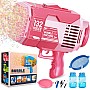 Bubble Machine, 132 Holes Bubble Gun, Bubble Machine Gun with Lights/Bubble Solution, Summer Toy Gift for Toddlers Kids Adults Bubble Blaster for Outdoor Indoor Birthday Wedding Party