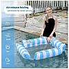 Inflatable Pool Float Lounger, Striped Blue and White, Water Hammock with Headrest, Arm Floaties