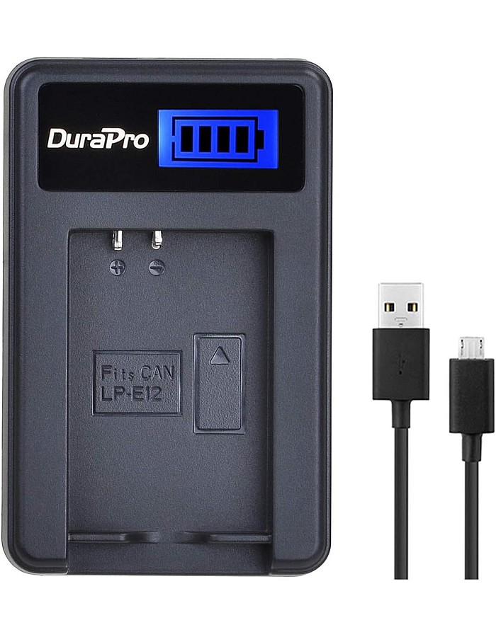 دورابرو شاحن بطارية LCD USB LP-E12 بديل لكاميرا كانون EOS M، EOS M2، EOS M10، EOS M100، EOS 100D، EOS Rebel SL1، EOS Kiss X7