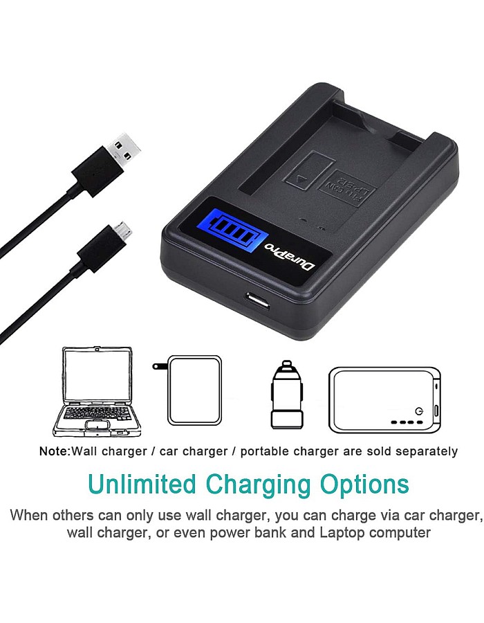 دورابرو شاحن بطارية LCD USB LP-E12 بديل لكاميرا كانون EOS M، EOS M2، EOS M10، EOS M100، EOS 100D، EOS Rebel SL1، EOS Kiss X7