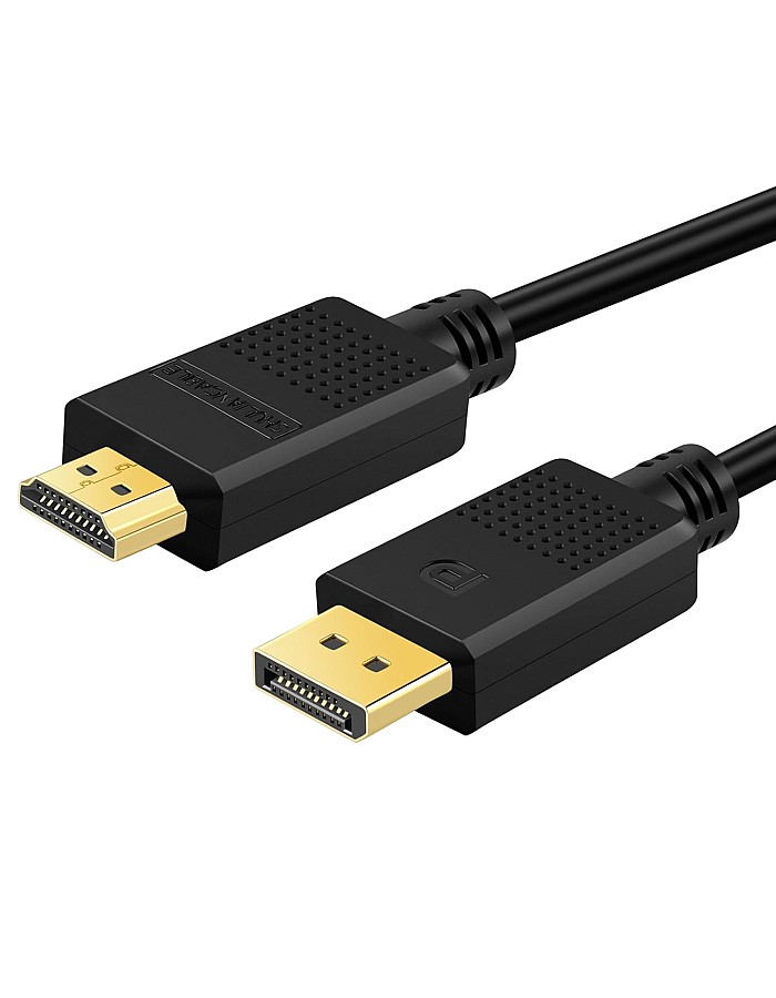 كابل من شوليان كيبل بطول 1.8 متر نوع ديسبلاي بورت إلى HDMI متوافق مع PC وسطح المكتب واللابتوب والمونيتور والبروجيكتور والتلفزيون