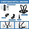 Taisioner Phone Chest Strap Harness Mount and Head Strap Holder POV kit for Mobile Phone Gopro Compatible with iPhone,Samsung,Camera,Gopro Hero 12/11/10/9/8,AKASO,DJI Osmo,Insta360 X2/X3 Other Camera