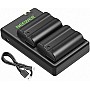 نيوير طقم شاحن بطارية EN-EL15 متوافق مع نيكون Z5، Z6، Z6 II، Z7، Z7II، D780، D850، D7500، 1V1، D500، D750، D800، D7000، D7100، D7200 (قطعتان، 2100 mAh). )، )، . 8 UK