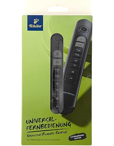 Universal Remote Control, Extra Large Buttons, Learning Function, Black and Green, 18 x 2 x 3 cm