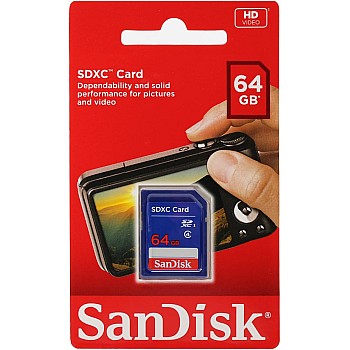 بطاقة ذاكرة 64 جيجابايت SDXC فئة 4 من سانديسك