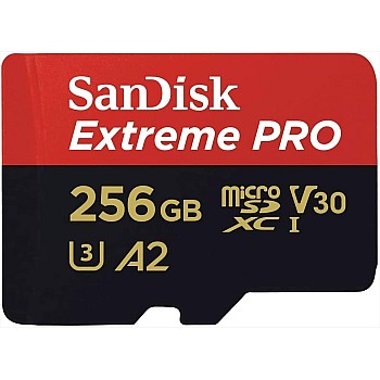 بطاقة ذاكرة مايكرو اس دي اكس سي اكستريم برو نت سانديسك، 256 جيجابايت، موديل SDSQXCD-256G-GN6MA R: 200 ميجابايت/ثانية، العرض: 140 ميجابايت/ثانية عالي الد