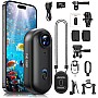 Poat Action Camera, Mini Pov Camera for vlogging, IPX7 Waterproof, Body Camera with 120° Wide Angle, POV Recording for Diving, 10+ Accessories – Helmet Cam for Motorcycle, Cycling (64G-Card)