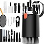20 in 1 Multifunctional Cleaner Kit for Electronic Devices, Keyboard Cleaning Brush, Headphones Cleaner Kit for AirPods, Multi-Tool for Cleaning Laptop, Keyboard, Earbuds, Camera, Cellphones (Black)