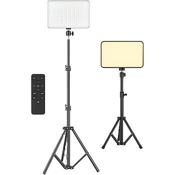 GiftMax® LED Video Soft Light Panel, for Studio Photography | Video Recording | Conference | YouTube,2700K-5700K CRI95+ | with Remote Control (Camera Light with 7Ft Stand)